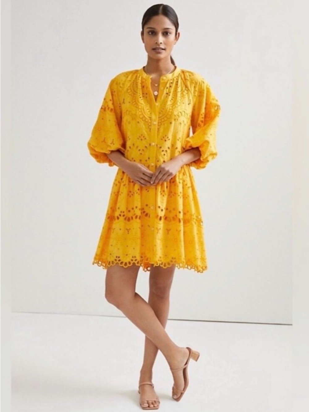 Anthropologie Tallulah Eyelet Mini Dress M